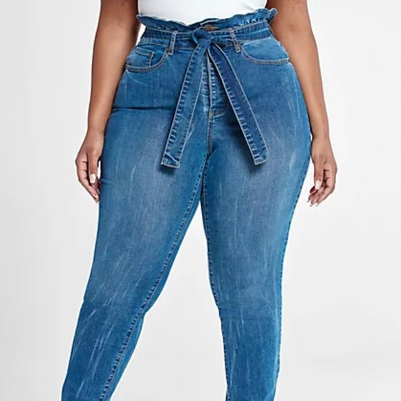 Fashion to Figure Denim - HIGH RISE STRAIGHT LEG JEANS WITH PAPERBAG WAIST